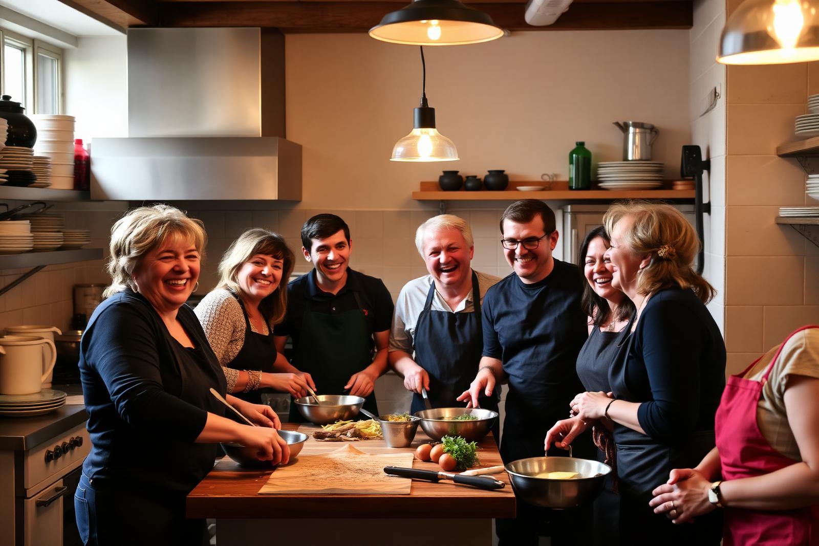 Mitglieder der Genossenschaft kochen gemeinsam in der Küche